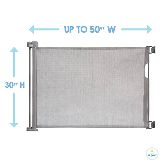 Retractable Baby Gate, Expands up to 50" Wide, Includes Wall Mounts