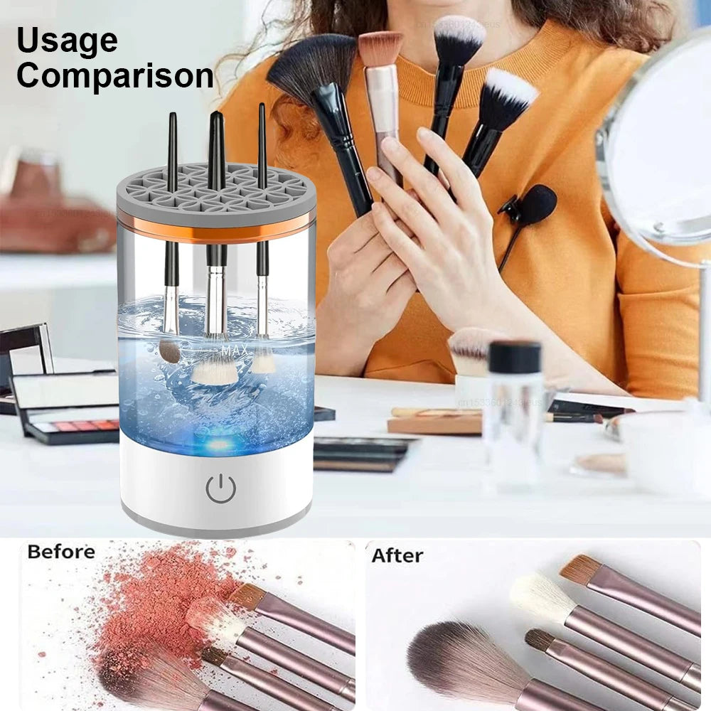 Electric Makeup Brush Cleaner Automatic Makeup Brush Cleaner USB Portable Cosmetic Makeup Brush Washing Machine Rotary Cleaning