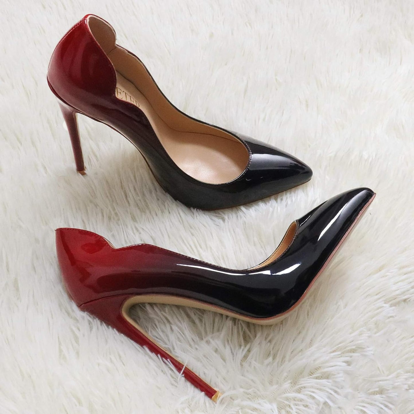 Women'S Sexy Pointed Toe High Heels,4.72 Inch/12Cm Patent Leather Pumps,Wedding Dress Shoes,Cute Evening Stilettos